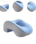 Ergonomic Desk Nap Pillow With Memory Foam Neck Support For Office Breaks And Travel, Breathable Hollow Design, Compact Blue