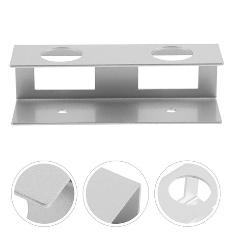 Heavy Duty Aluminum Under Desk Laptop Mount Bracket, Slick Silver Riser Lifter showing detailed view of bracket design.