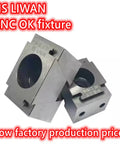 Heavy Duty Wedge Shaped Expansion Fixture With Bilateral M12 Bolts For Precision Machining Centers, gray metal CNC fixture.