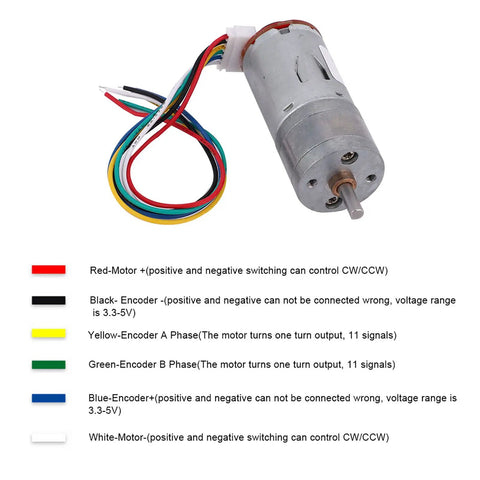 65Mm Encoder Gear Motor Kit With Mounting Bracket For Smart Car Robots, showing motor wires and connections