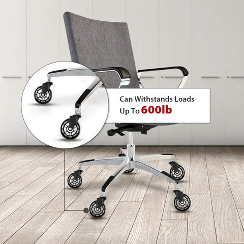 Heavy Duty 3 Inch Swivel Caster Wheels With Soft Rubber Tread Quiet Rolling Twin Design For Office Chairs Rolls Like A Dream Smooth Operator Replacement Set Handles Six Hundred Pounds Easily No Fuss