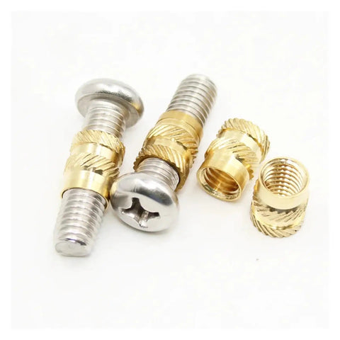 Copper Knurled Threaded Inserts M1 To M8 Heat Molded Double Twill Injection For A Sturdy Dope Grip In Electronics And 3D Printed Parts