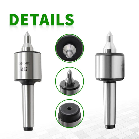 MT2 60 Degree CNC Revolving Live Center Pro Grade High Accuracy 0.0002 In for Lathe Wood and Metal Turning Tool, detailed view