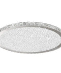 Crystal Round LED Flush Mount Ceiling Light White 16 Inch Modern Close to Ceiling Chandelier for Living Room Bedroom Dining Room and Restaurants Ultra Bright Energy Efficient