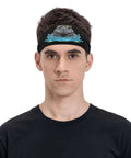 Man wearing Sunglasses Inspired Sweatband Headband And Wristband Set For Workout And Sports Quick Dry Polyester Lightweight Breathable Fabric