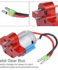 Beefed Up Alloy Gearbox With 380 Brushed Motor Upgrade For 1/12 MN-D90 FJ-45 RC Cars Speed Change Replacement Red Durable Aluminum Housing