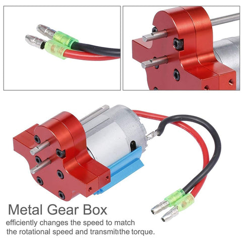 Beefed Up Alloy Gearbox With 380 Brushed Motor Upgrade For 1/12 MN-D90 FJ-45 RC Cars Speed Change Replacement Red Durable Aluminum Housing