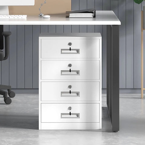 Vertical 4 Drawer Locking File Cabinet For Home Office Under Desk Storage Space Saver Metal Filing Cabinet With Interlock System