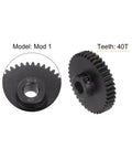 Mod 1 40T Pinion Gear For RC Cars And Trucks With 8mm Bore Hardened Steel Spur Gear, close-up of teeth and bore size