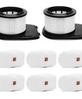 2 Pack HEPA Filter Kit For IZ662H IZ640H IZ631H WZ531H IZ682H Vertex Pro Lightweight Cordless Stick Vacuum Replacement XHFIZ500 XFFKIZ600 Includes 6 Foam And Felt Filters, showing 2 HEPA filters and 6 foam filters on white background.
