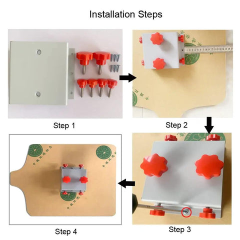 Installation steps for Silk Screen Printing Platen Bracket With Heavy Duty Steel Frame, Plate Pallets Clamp, Red Knob Kit