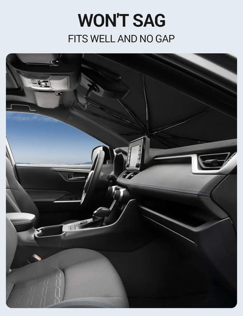 Custom Fit Windshield Sun Shade Umbrella For Honda Odyssey 2018 Through 2026 Lx Ex Ex L Touring Elite Minivan snug fit in vehicle cabin.