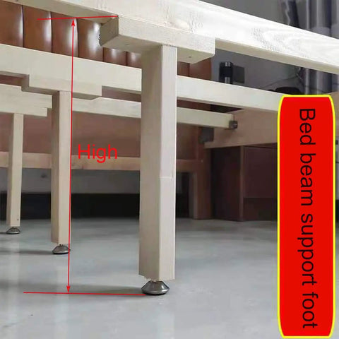Adjustable T Shaped Furniture Leg Set for Beds, Cabinets and Tables shown with height adjustment detail, solid wood