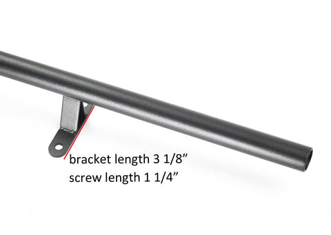 16Ft Rolling Ladder Hardware Sliding Rail Kit With Top Rollers And Braked Floor Wheels Full Metal Black Set bracket view