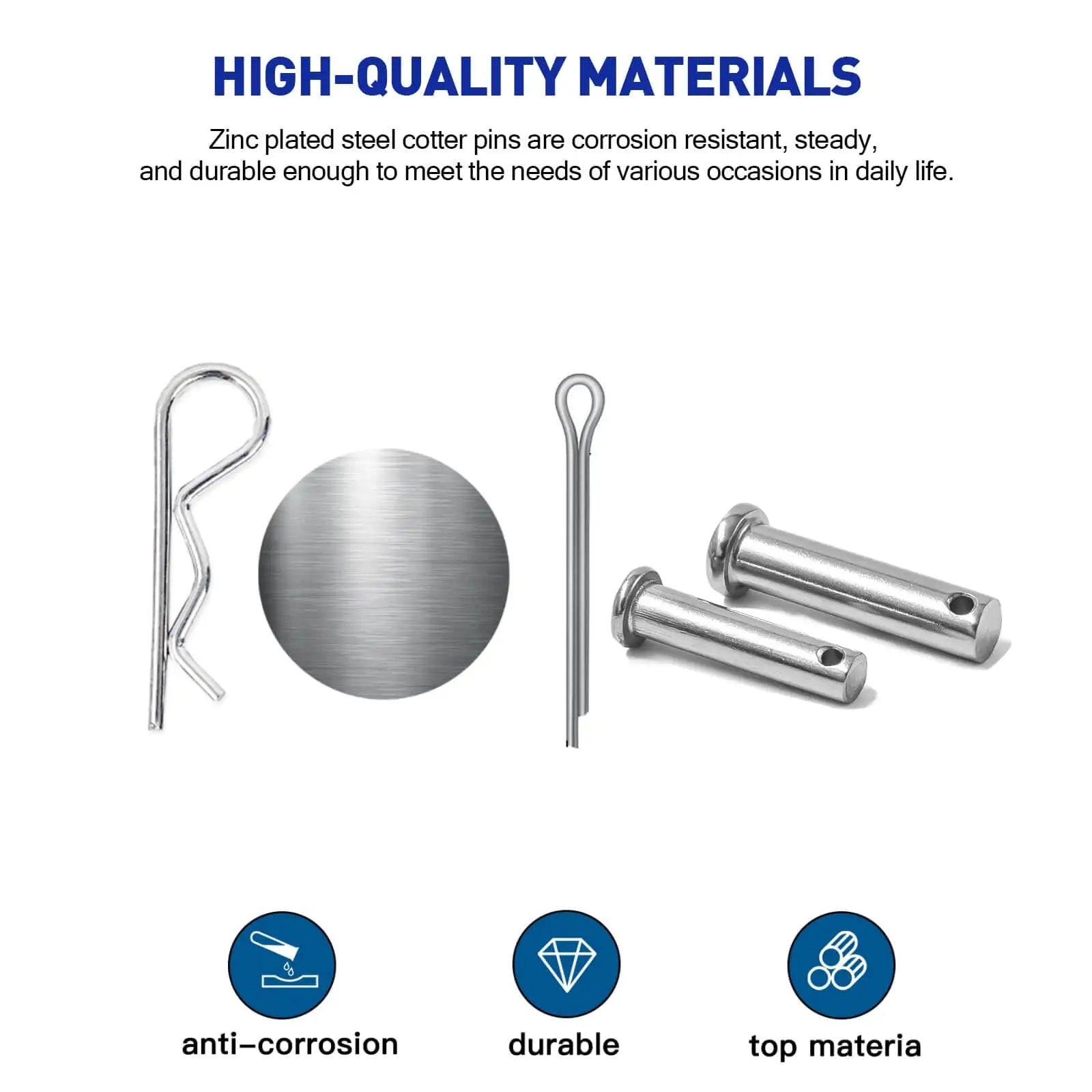 Zinc Cotter Pin Kit 122 Piece for DIY Repairs ✓