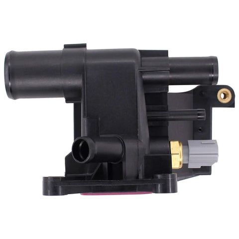 Side view of Engine Coolant Water Outlet Thermostat With Sensor For Mazda 3 5 6 And CX7 2006 Through 2015 showing connector