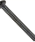 Rugged As Hell Alloy Steel Sheet Metal Screws With Button Head Pin In Star Drive And Black Oxide Coating Type Ab Self Tapping Number Six By One Half Inch Pack Of Fifty Ready To Build Now Made In Usa, close-up view of screw.