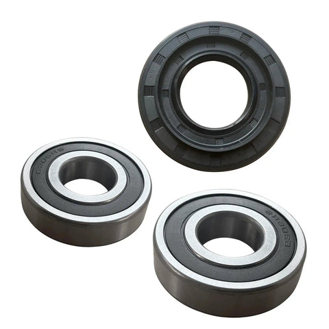 Professional Grade Heavy Duty Washer Tub Bearing Seal Kit For Lg Front Load Washers Compatible With Kenmore Drum Repair, featuring two bearings and one seal.