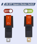 10 Piece Lighted Rocker Switch Kit On Off 3 Pin 2 Position KCD3 SPST With Lit Red Indicator 125V 20A And 250V 15A AC