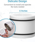 Close-up of a shower filter replacement cartridge for Culligan WHR-140 with Pro Grade KDF, showing dimensions 2.1 x 1.7 inches.
