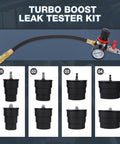 Turbo boost leak tester kit with pressure gauge and hose; 10-piece stepped adapter set (1.38–3.54 in), Amazon