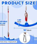 Twister Swing 360 Spin Handle For Kids Slackline Accessories And Swing Attachment Backyard Blue Hang Toy, size 15x1.18"