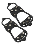 Eight-Tooth Ice Crampons With Flexible Silicone Cover For Shoes Anti Slip Snow Walking And Hiking Gear shown in black