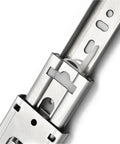 Close-up of stainless steel drawer slides soft close with smooth ball bearing glide three section rails for cabinets