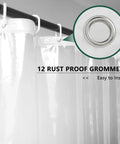 Clear Extra Long Shower Curtain Liner 72 By 96 Inches Lightweight EVA 4G Plastic Bath Liner With Rustproof Metal Grommets And 5 Magnets