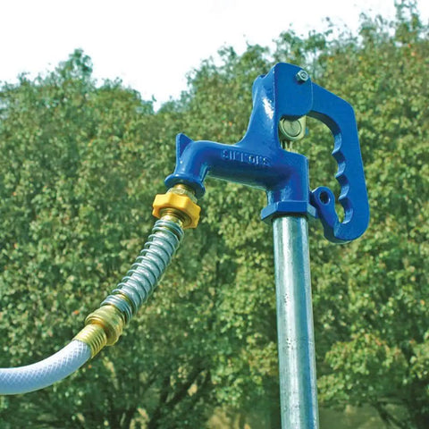 Flexible Hose Protector With Gripper For RV Water Hoses Stops Faucet Crimping No Hassle Snap On Easy To Install attached to faucet