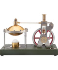 Retro Steam Engine Kit For DIY Assembly, Metal Steam Engine Model With Spherical Boiler and Large Flywheel