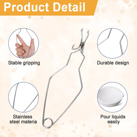Top Shelf Graphite Crucible Set For Melting Metal Includes Six Heavy Duty Clay Pots And Two Heat Proof Casting Tongs, Straight Fire High Temp Silversmithing Toolkit For Jewelry Making Jobs stainless steel pouring tongs for stable gripping and easy liquid transfer