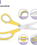 6 Pack 8 Inch All Purpose Heavy Duty Scissors Bulk Set For Office, School, And Classroom Use with detailed grip and blade features