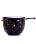Dope Retro Maze Ramen Dinnerware Set With Ceramic Bowl And Bamboo Chopsticks, 20-Ounce Noodle Bowl For Retro Gamer Kitchens