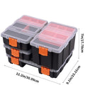 Stacked Rugged Tool Organizer Box With Adjustable Compartments And Ergonomic Handle For Pros Shock Resistant And Waterproof