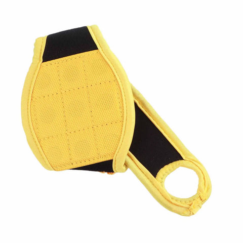 Adjustable Magnetic Wristband For Screws And Small Metal Parts, Durable Nylon Strap Built For DIY Pros, Home Renovation, Woodworking And Crafts, Keeps Fasteners Handy And Within Reach On The Job yellow nylon wrist strap with thumb loop