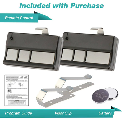 2 Pack Replacement Garage Door Remote Controls For LiftMaster 973LM Compatible With Sears Chamberlain Openers