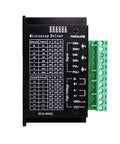 Front view of TB6600 microstep driver module; black enclosure with green terminal block and DC9-40V labeling