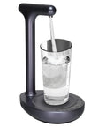 Desktop Water Dispenser For 5 Gallon Bottle With USB Rechargeable Battery, Wireless Operation, 4W Motor, grey dispenser with glass