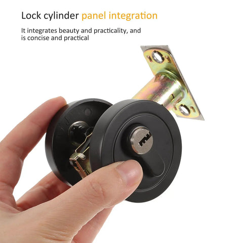 Black Zinc Alloy Deadbolt Lock Single Cylinder For Bedroom Doors With Keys Heavy Duty Entry Hardware smooth operation close-up view