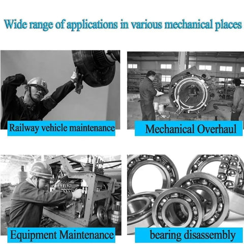 Heavy Duty Hydraulic Bearing Puller Kit With Integrated Pump Oil Tube Adjustable Wheel Bearing Separator For Mechanical Repair 3 In 1 Design on rail maintenance and bearing disassembly