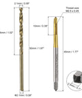 Pro Shop Metric Tap And Drill Kit M2.5 Spiral Point Titanium Taps Paired With 2.1mm Cobalt Twist Bits for precise metal threading.