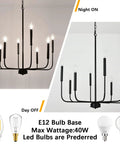 8 Light Black Farmhouse Chandelier Ceiling Light Fixture For Dining Room Modern Industrial Rustic Candle Hanging Lighting For Living Room Kitchen Island Hallway Foyer Dope Look with day and night settings shown