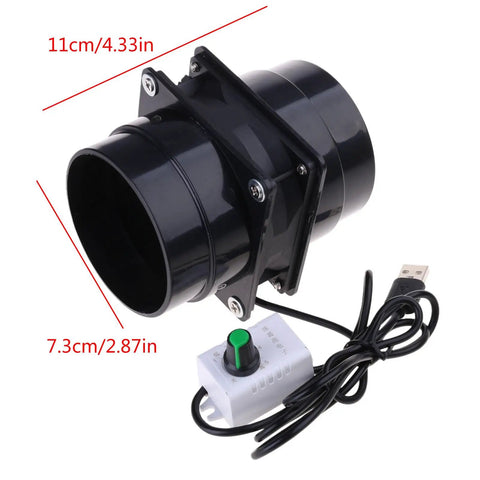 USB Powered Pro Grade Solder Absorber With Exhaust Fan Adjustable Speed Fume Extractor showing detailed dimensions