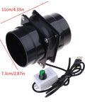USB Adjustable Speed Solder Smoke Absorber And ESD Fume Extractor Fan with dimensions, duct, and control knob