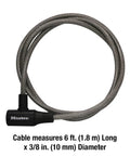 6 Ft Bike Cable Lock Keyed Security Cable For Bikes And Outdoor Gear, Built To Last Heavy Duty Steel Cable Lock 8154DPF