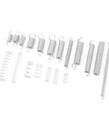 Ultimate 200 Pc Compression And Extension Springs Kit With 20 Zinc Plated Steel Assortment Sizes For Car Repair Diy And Home Fixes With Tough Storage Box To Keep Your Gear Organized And Ready To Go. 20 zinc steel springs laid out