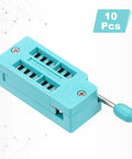 Universal ZIF IC Test Socket 14 Pin 2.54mm Pitch 10 Pack For Microcontrollers DIP Chips And Breadboard Prototyping