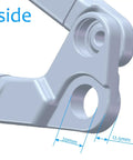 Universal Derailleur Hanger For Mountain Bikes UDH Compatible With SRAM UDH Standard Replacement Part, inside view, dimensions shown