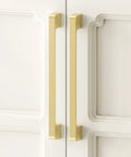 Gold Cabinet Pulls 10 Pack 7 1 2 Inch Hole Center Square Drawer Hardware Zinc Alloy Dresser Handle For Cupboard Safe Curved Corners